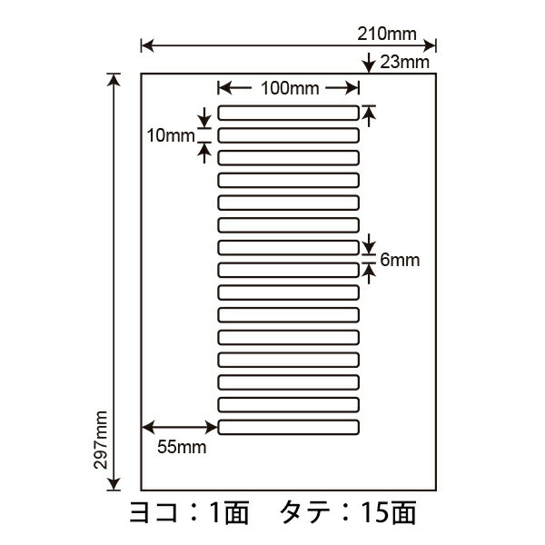 LDW15OC(VP) 東洋印刷 ナナワード マルチタイプラベル レーザー・インクジェットプリンタ用 A4シート ナナラベル 100×10mm 15面付 500シート 2