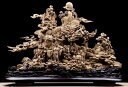 【天然沈香木彫】 八仙 道教美術 道教工芸品 沈香 木彫り コレクション 職人手作り 美術品 精密雕刻 室内飾り 彫刻工芸品 高さ:76CM