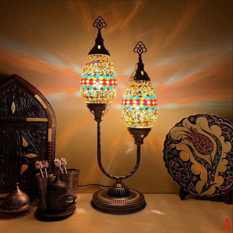 トルコランプ　職人手作り　カラーガラス　スタンドランプ　間接照明　常夜灯　リビング、寝室、レストラン、カフェー、ホテル、民宿、..