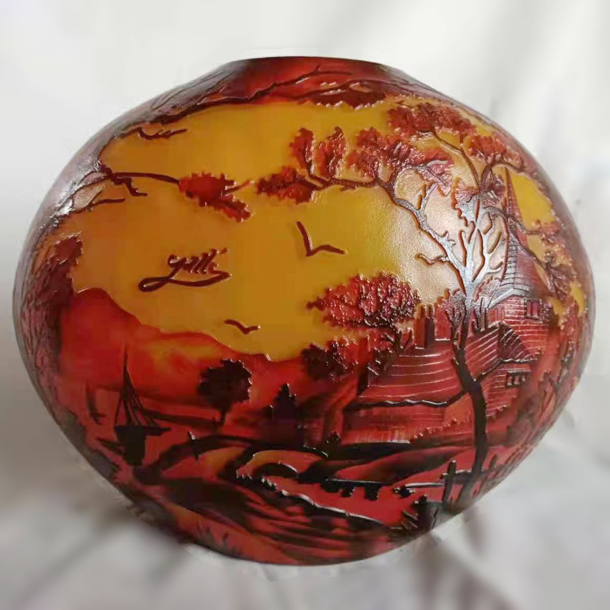 アールヌーボー花器 エミール・ガレ ドーム・ナンシー アンティーク家具 花瓶　西洋美術　飾り　置物のサムネイル