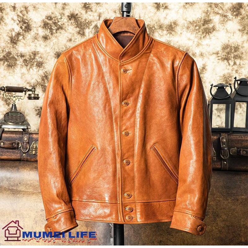 人気新品！カウハイド スタンダードスタイル ダブルライダース レザージャケット ブラウン タンニンな..