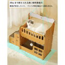 猫 爪研ぎハウス 木製 二層 キャットハウス 爪とぎ 猫ハウス 段ボール 階段 組み立て式 ダンボールハウス 株式会社錦耐荷重30KG 猫 爪研