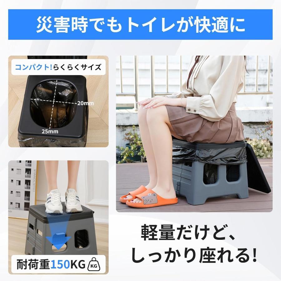 簡易トイレ 携帯トイレ 災害用 折りたたみ 耐荷重150kg 蓋付き 丸洗い 匂わない 清潔保つ 持ち運び便利 車載 防災グッズ 災害/介護/アウ nana666-10002530 NANA-LIFE サンプル画像3