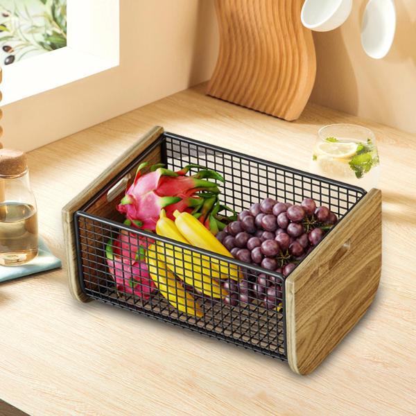キッチンフルーツバスケット 装飾ワイヤー収納バスケット テーブルカウンター オフィス L