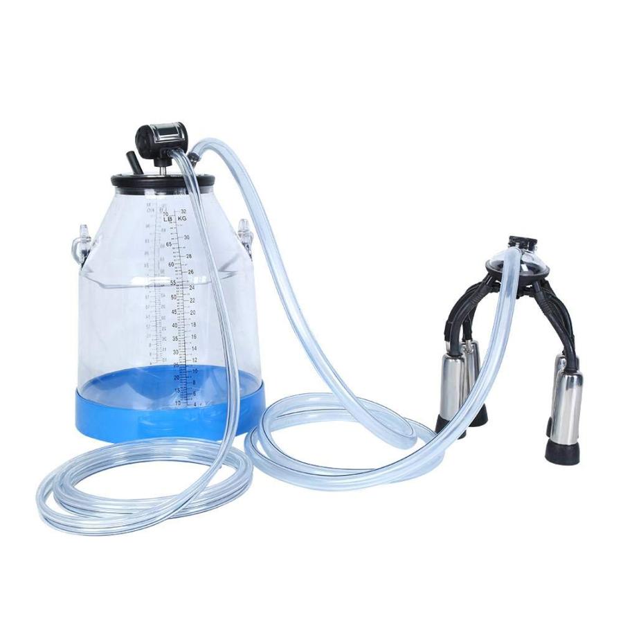 牛用ミルクマシン、ポータブル透明25L/32Lカウミルカー乳製品搾乳機バケットタンクバレル搾乳場用乳製品