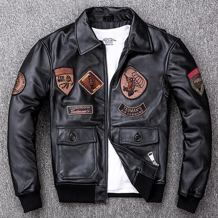 G-1ムートンジャケット 本革フライトジャケット 革ジャン TYPE2 光沢 無地 中綿入り ライチ 本革 羊革..