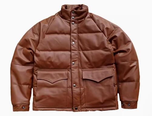 Rakuten - 秋冬 新品　レトロ　暖かい　本革 羊革　メンズライダースジャケット 革ジャン ダウンジャケット　M～5XL　ブラウン