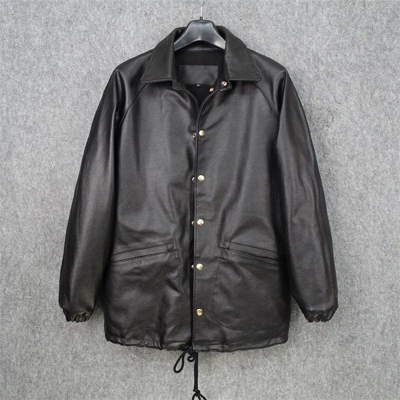 Rakuten - レザージャケット 上品　カジュアル　本革 牛革　高級　ライダースジャケット 　革ジャン S～4XL　黒