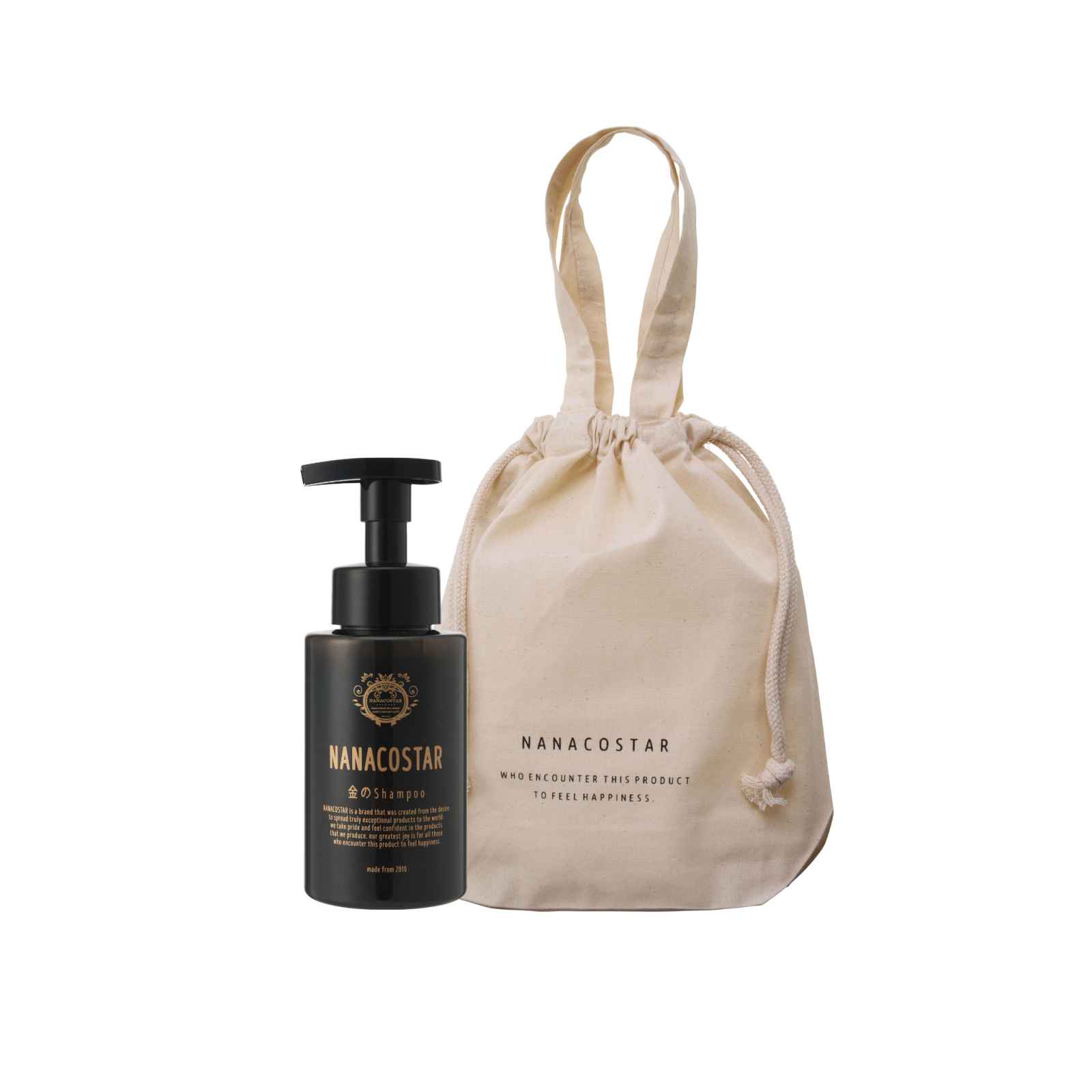 NANACOSTAR公式 金のシャンプー〔モイスチャー〕 巾着トートバックセット パサつき・ダメージ・多毛・くせ毛に