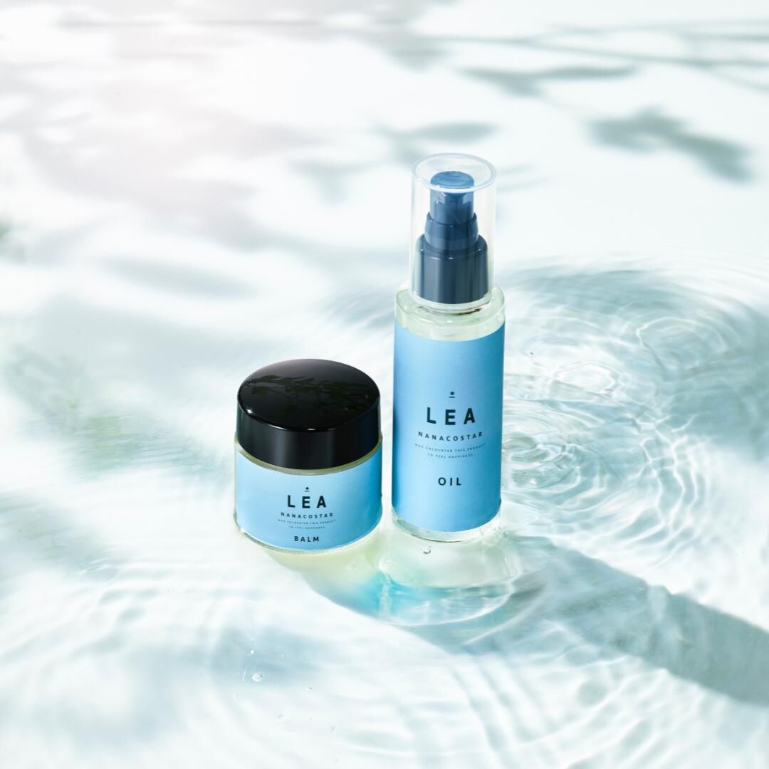 NANACOSTAR公式 LEA ヘアオイル＆バームセット 天然精油 オレンジベルガモットの香り ヘアバーム ヘアスタイリング さらさら べたつかない 自然なツヤ感 セットカ