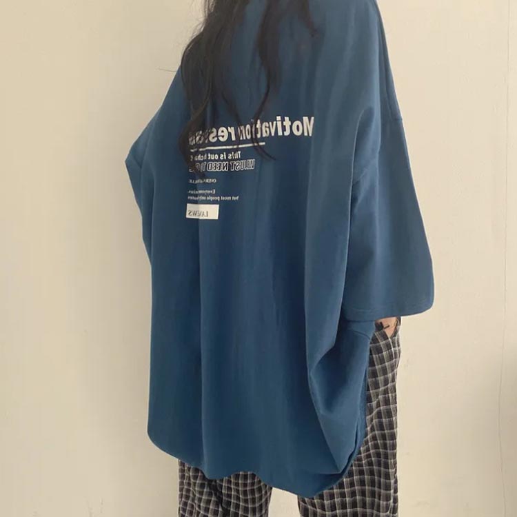 ビッグシルエット Tシャツ レディース 夏 半袖 5分袖 オーバーサイズ tシャツ ビッグtシャツ ゆったり 体型カバー 綿 コットン 韓国ファッション 夏服 夏 送料無料
