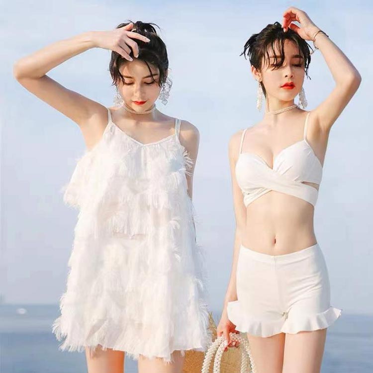 水着 ビキニ セパレート キャミワンピース 3点セット フリル ハイウエスト パッド付き 大人 可愛い 水着 体型カバー ママ水着 レディース スイムウェア お腹 カバー 20代 30代 40代 S M L XL