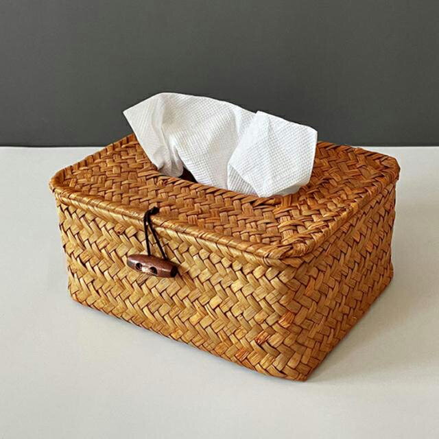 送料無料 ティッシュケース ラタン 籐編み ティッシュボックス ティッシュカバー かご ボックスティッシュケース ティッシュホルダー ペーパータオルホルダー リビング ナチュラル ケース カバー おしゃれ アジアン雑貨 北欧 インテリア [2]
