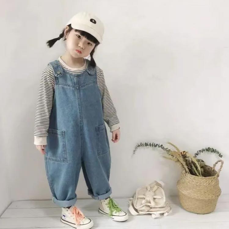 キッズ 女の子 オールインワン 子供服 パンツ ベビー 男の子 ジュニア 140 80 オーバーオール ブルー デニム 90 100 サロペット 120 130 110 3