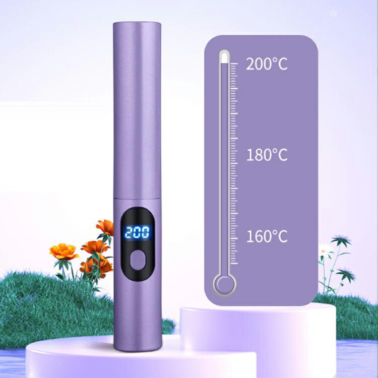 ヒートブラシ コードレス ヘアアイロン ブラシアイロン USB充電式 温度3段階調節 デジタル表示 火傷防止 静電気防止 マイナスイオン ポータブル ミニ コンパクト 持ち運び ストレートアイロン カールアイロン ブラシ MAX200℃ 海外対応 送料無料