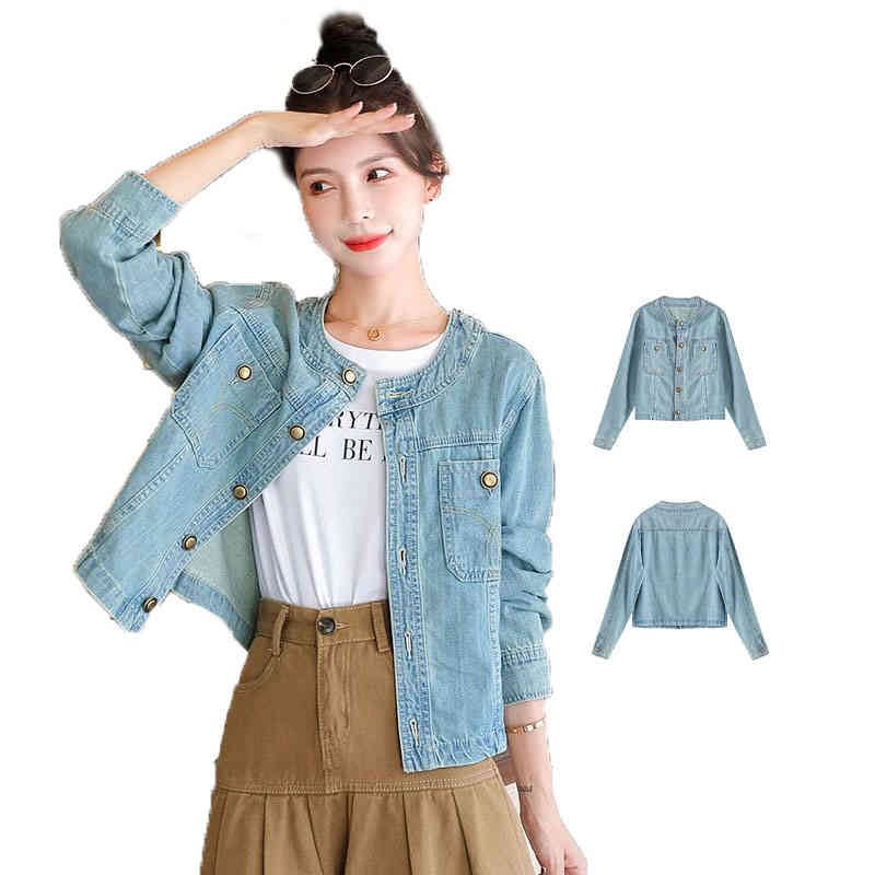 カジュアル ノーカラー 送料無料 デニムジャケット レディース ショート丈 アウター おしゃれ 春 春服 柔らかデニム きれいめ Gジャンジージャン