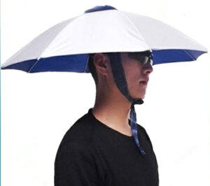 釣り傘 かぶる傘 傘帽子 釣り用 かぶる傘 両手解放 折り畳み式 キャップ 防雨 日傘tecc-kasahead02 色ランダム