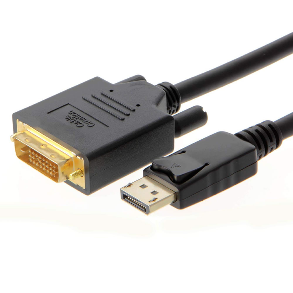 DisplayPort to DVI変換ケーブル DP to DVI 金メッキ仕様 1.8m ICチップセット内蔵ケーブル メール便発送 tecc-dptodvigd