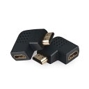 HDMI 変換アダプタ オス メス 90度 L型 左向き右向き コネクタ 便利 2個セット テレビ 壁 狭いtecc-hdmlhen2set02【メール便発送】