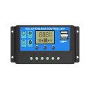 ソーラーチャージ コントローラー 30A 12V/24V LCD 充電コントローラー 電流 ディスプレイ 液晶 tecc-solacon30