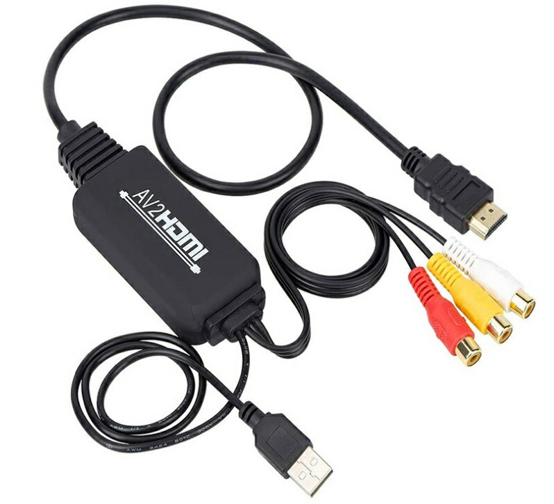 RCA to HDMI/AV/ݥå Ѵץ RCA᥹֥ 1080P USB ֺܥ˥ ƥ Xbox PS4 PS3 TV STB VHS VCR tecc-av2hdmi02[᡼ȯԲ]