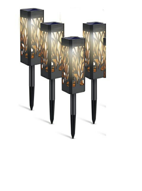 埋め込み式 ソーラーライト 4個セット 屋外ライト 暖色 照明 彫り 自動点灯/消灯 LED ライト 高輝度 庭 ウッドデッキ 駐車場 tec-andlight4s