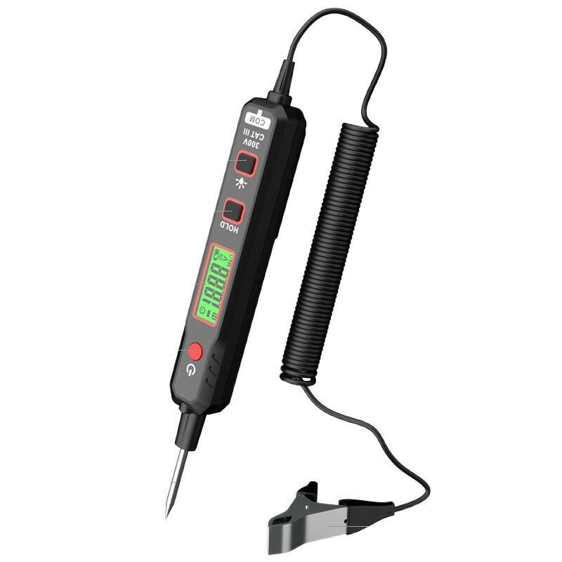 車 通電確認 直流電圧検電器 DC 0.8V-100V 200cm 電圧 サーキットテスター LED プローブ 配線 導通 車用診断ツール 検電 検査 点検 自動車整備工具 メンテナンス