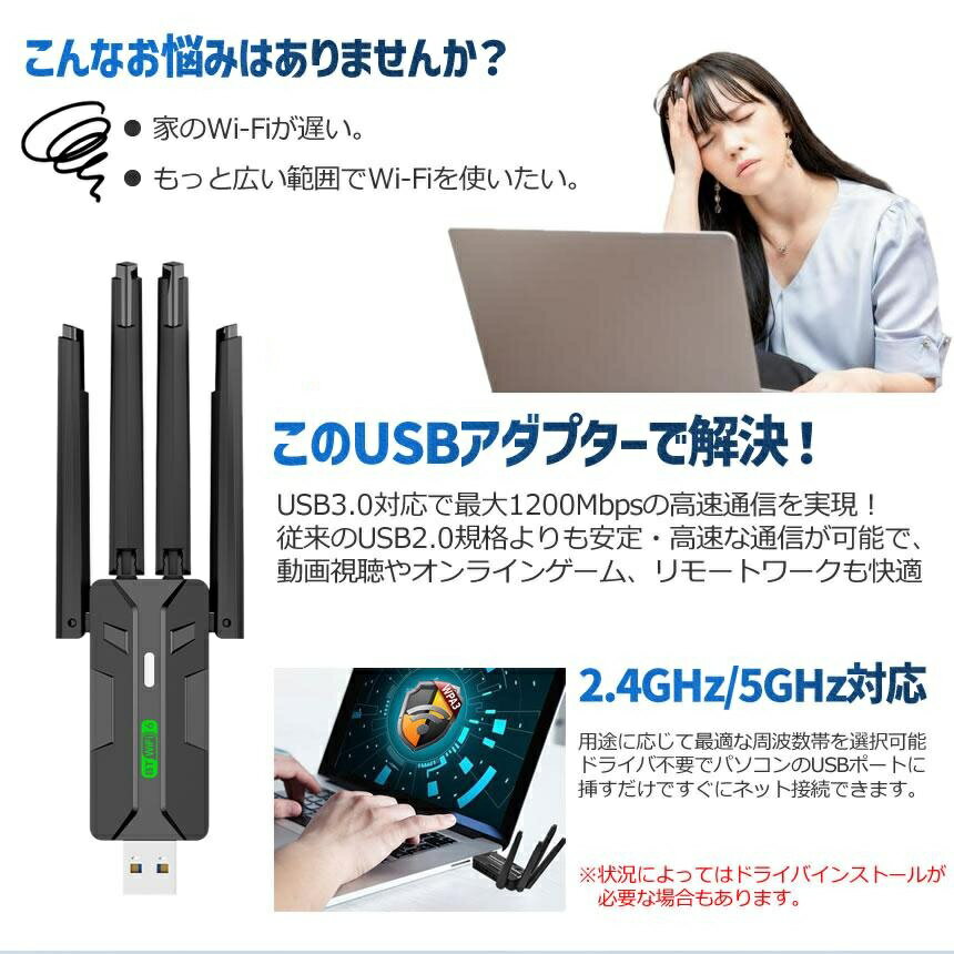�ǥ奢��Х�� Wi-Fi�����ץ��� ̵��LAN �ҵ� Wi-Fi6 USB3.0 900Mbps�б� ��® USB�����ץ��� 2.4GHz 5GHz tec-bt902wifi