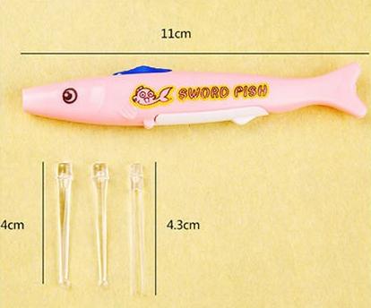 光る 耳かき 魚型 魚 耳 掃除 LED 穴 快感 おもしろ ユニーク 子供 大人　TEC-FISH ...