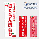 のぼり 旗 さくらんぼ狩り サクランボ チェリー 甘い 美味しい 旬 くだもの フルーツ 直売所 お土産 おみやげ 600*1800