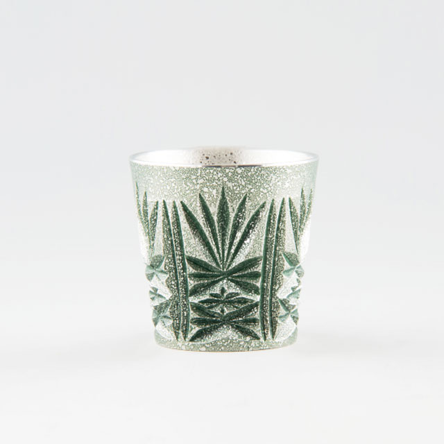 Rakuten - 薩摩錫器 錫 切子グラス 緑 イブシ加工 120ml [No.94] 薩摩錫器工芸館　代引不可父の日 錫器 錫製 切子グラス 還暦祝 結婚祝 退職祝 贈答 母の日 プレゼント ギフト 伝統工芸品