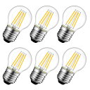 LVWIT LED電球 E26口金 60W形相当 806lm 6W フィ ラメント電球 2700K 電球色 G45ミニ電球 エジソン電球 レトロ PSE 6個入...