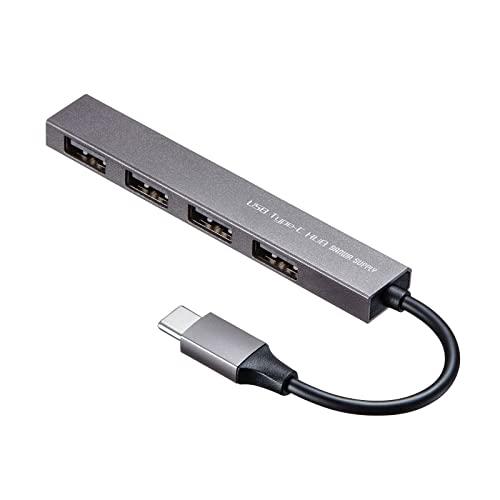 サンワサプライ USB Type-C USB2.0 4ポート スリムハブ USB-2TCH23SN シルバー