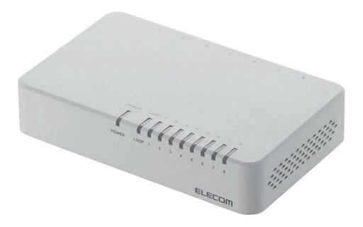 エレコム スイッチングハブ 8ポート 10/100Mbps マグネット付き AC電源 EHC-F08PA-JW エレコム スイッチングハブ 8ポート 10/100Mbps マグネット付き AC電源 EHC-F08PA-JW