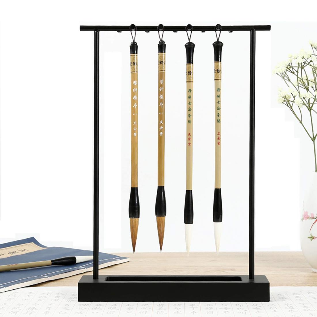 N/A 毛筆 掛け 筆 スタンド 吊り 書道小物 習字 置物 工芸品 アクセサリ 書道用具 展示小物 筆架 書道筆ハンガー 文房具 吊りタイプ