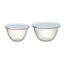 HARIO(ハリオ) レンジフタ付き 耐熱ガラス製 ボウル 2個セット 1500ml 2200ml BUONO kitchen マルチ ボール クリア 日本製 ...
