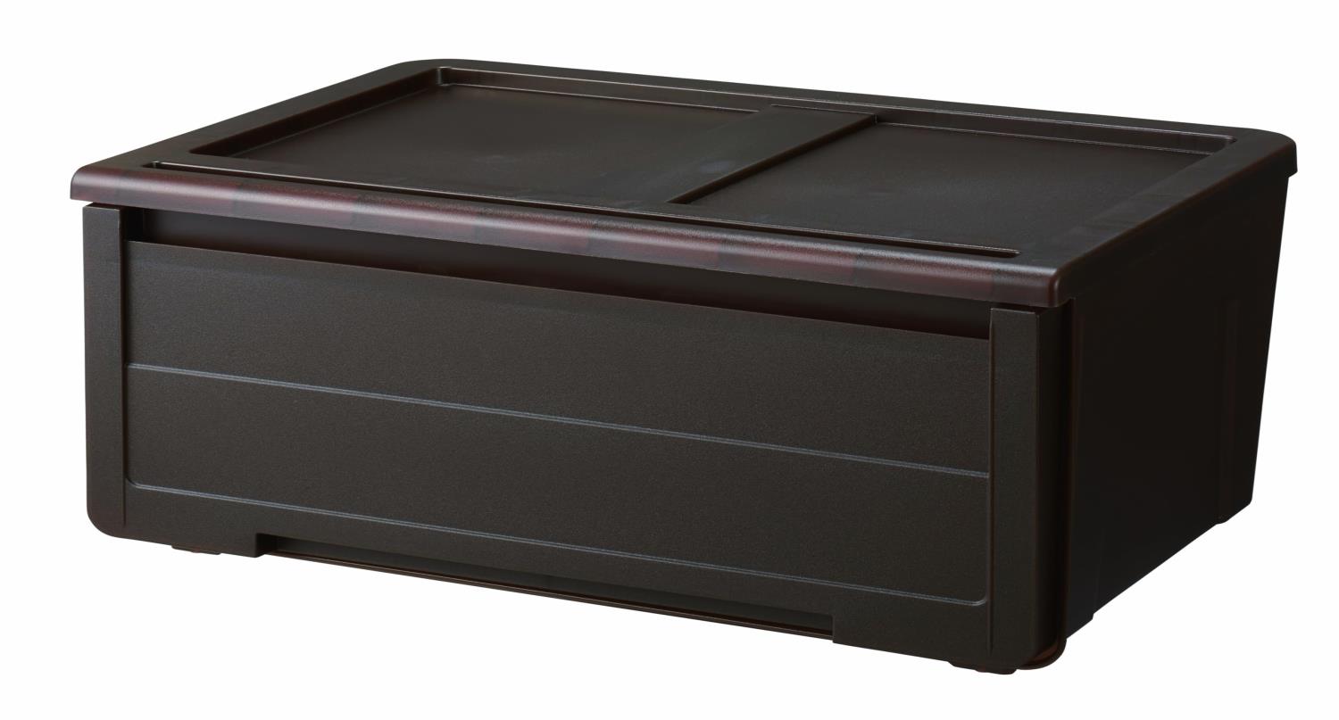 天馬(Tenma) ウォークインクローゼットにぴったりな奥行40cmの衣装ケース カバゾコ 60深型 完成品 引出しの抜け落ちを防ぐストッパー付き収納ケース どんなお部屋にも馴染むクリアブラウンカラー 収納ボックス プラスチック 【組立不要】 【色 クリアブラウン】 【サイズ 60