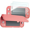 ProCase スイッチライト フリップケース ガラス2枚付き スリム クリアソフトTPU カバー 耐衝撃 保護カバー 対応機種: スイッチライト 2019 –サンゴ(2)