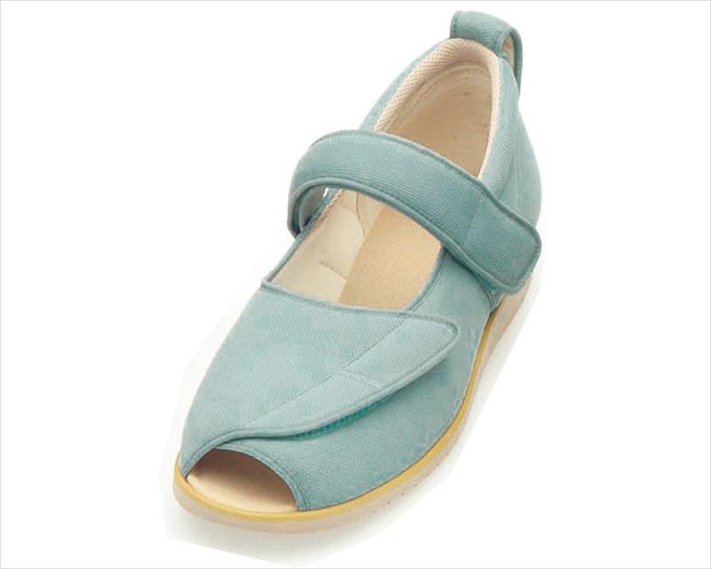 徳武産業 介護シューズ あゆみ オープンマジックII 施設・院内用 ミントグリーン LLサイズ(24.0~24.5cm) 足囲7E 両足