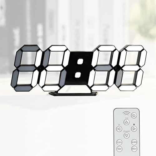 KOSUMOSU デジタル時計 LED時計 壁掛け時計 明るさ自動感応 3D置き時計 10インチリモコン付きナイトランプ年/月/日温度表示黒色 (表示は少し暗い,寝ている時に光に邪魔されやすい人が適しています。) (ACアダプター付属無し) KOSUMOSU デジタル時計 LED時計 壁掛け時計 明るさ自動感応 3D置き時計 10インチリモコン付きナイトランプ年/月/日温度表示黒色 (表示は少し暗い,寝ている時に光に邪魔されやすい人が適しています。) (ACアダプター付属無し)