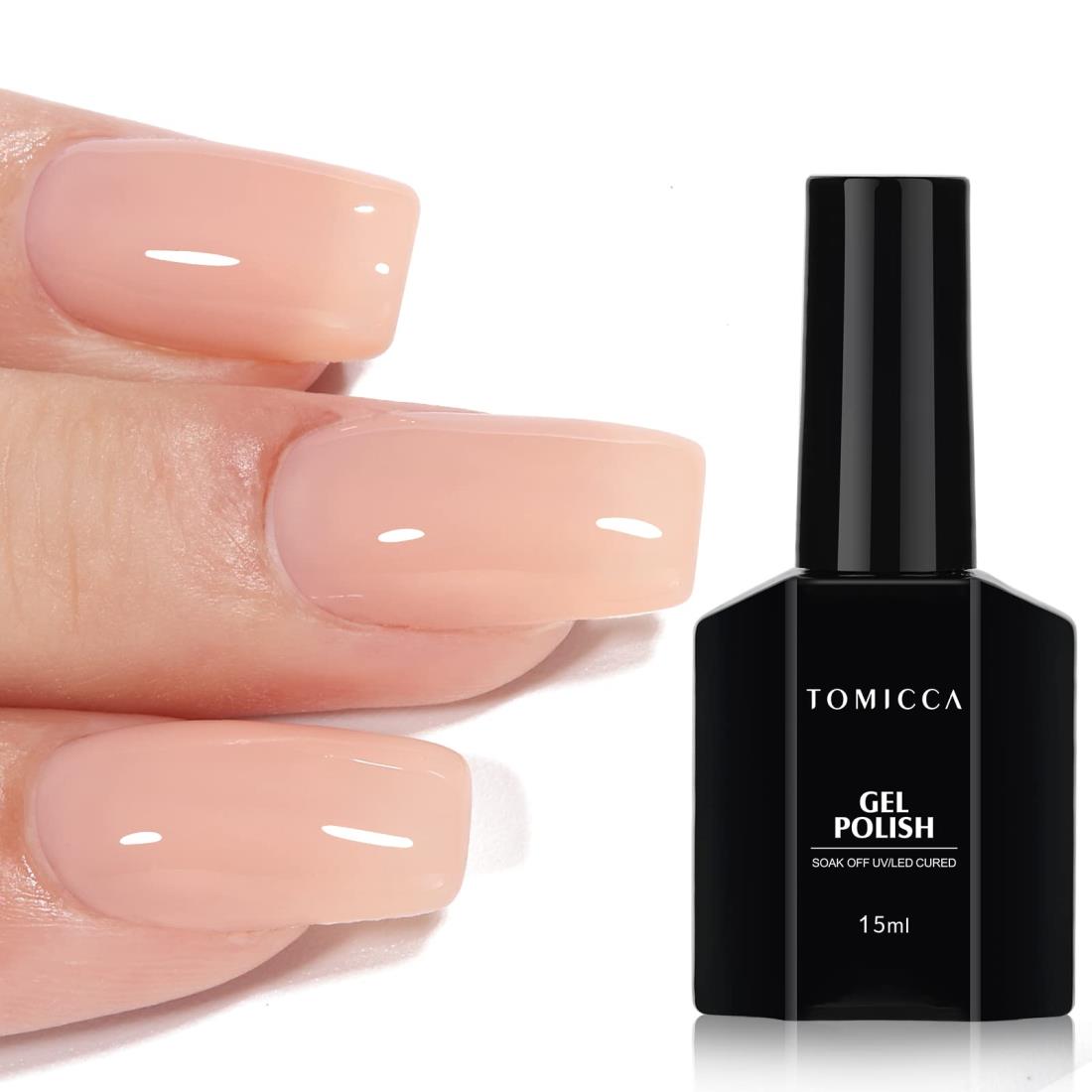 TOMICCA ジェルネイル シアーカラージェル 単色 15ml UV/LED対応 初心者&プロ適用 ポリッシュタイプ セルフネイル (ヌードピンク)