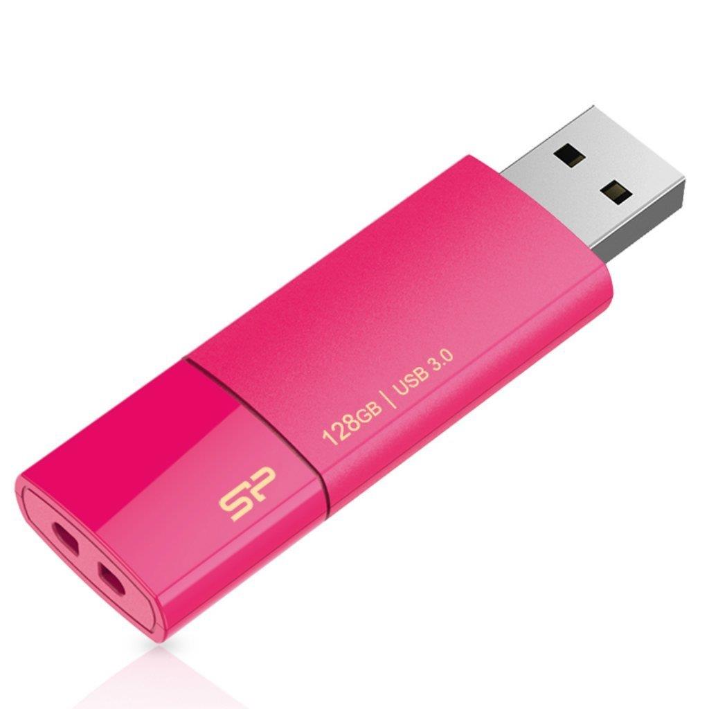 SP Silicon Power シリコンパワー USBメモリ 128GB USB3.0 スライド式 Blaze B05 ピンク SP128GBUF3B05V1H