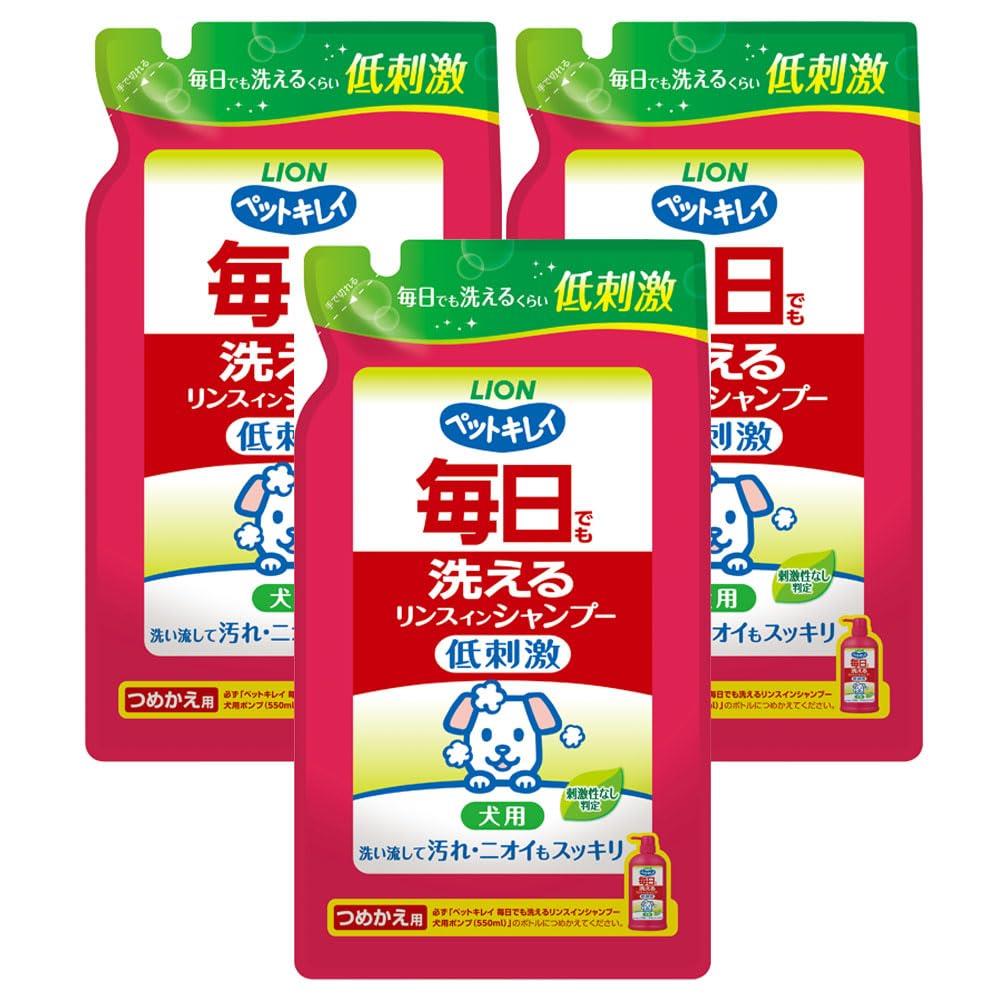 ライオン ペットキレイ 毎日でも洗えるリンスインシャンプー 犬用 つめかえ用 400mLx3個パック まとめ買い LIONPET