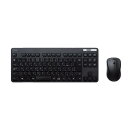 エレコム キーボード ワイヤレス (レシーバー付属) メンブレン 薄型 コンパクトキーボード マウス付 ブラック TK-FDM109MBK(2)