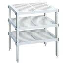 Belca 日本製 キッチン収納 3段フリーラック 幅37×奥行30×高さ40cm ホワイト PS-485(3)