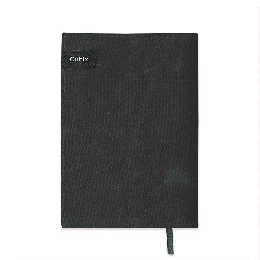 エムプラン ブックカバー キュービックス 帆布 文庫サイズ ブラック 114038-15-120