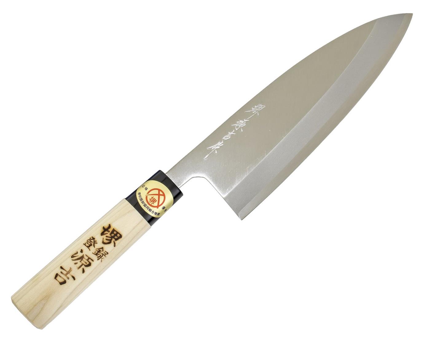 堺源吉日本製出刃包丁180mm鋼木...