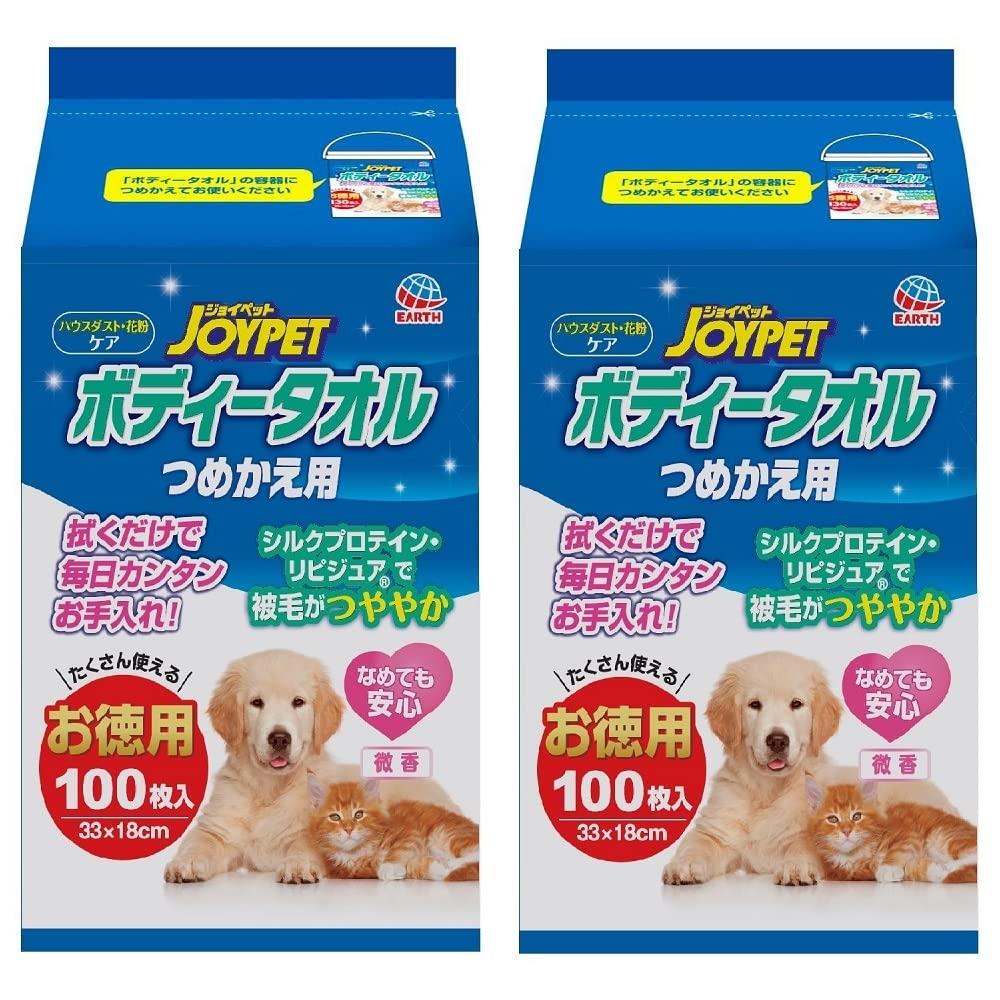 JOYPET(ジョイペット) ジョイペット JOYPET ボディータオルペット用 つめかえ用 100枚×2個【2個パック】愛犬愛猫用 犬 詰め替え(100枚×2個)