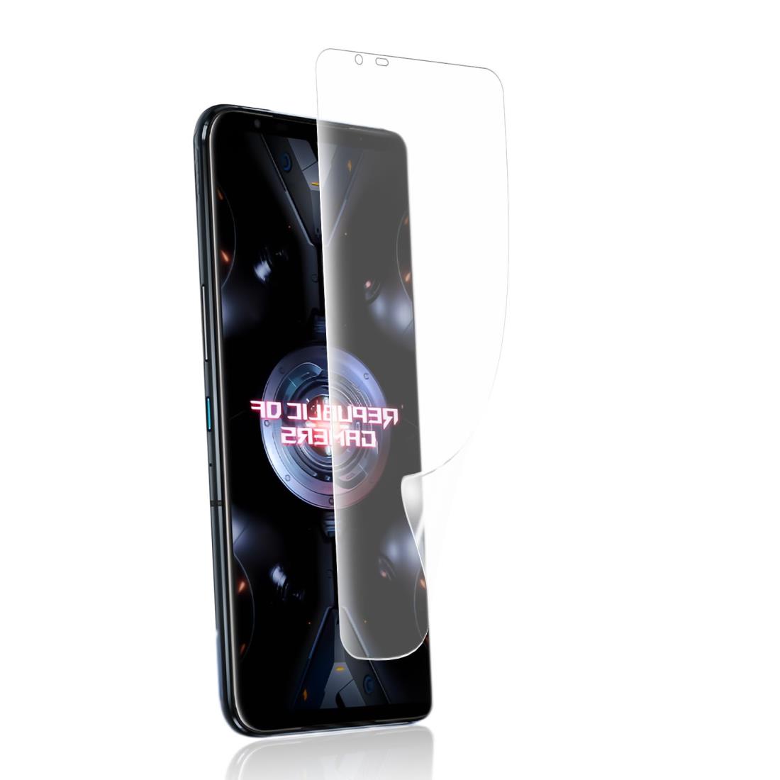 【ガイド枠付き・簡単な貼り付け方】ASUS ROG Phone 5 / ROG Phone 5s ガラスフィルム 柔らかいTPU素材 指紋認証対応 剥がしにくい 気泡ゼロ 傷修復 ASUS ROG Phone 5 用 保護フィルム 全面 保護 3D曲面 湾曲まで覆える/貼り付け簡単/高透過率/干渉しない【1枚 アンチグレア