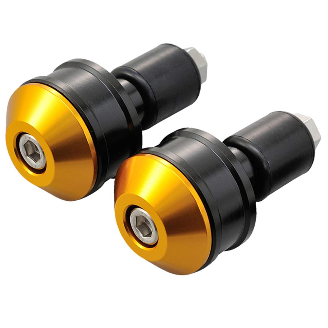 デイトナ(Daytona) アルミビレット バイク用 バーエンド 汎用 内径φ14-19 ヘビーウエイトバーエンド ハイディッシュ ゴールド 72043